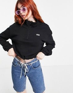 Черный свитшот на короткой молнии Vans Left Chest-Черный цвет