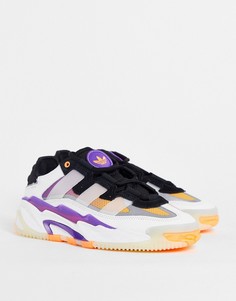 Кроссовки белого/фиолетового цвета adidas Originals Niteball-Белый