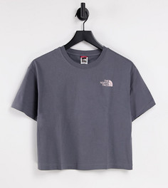 Серая укороченная футболка с розоватым логотипом The North Face Simple Dome – эксклюзивно на ASOS-Серый