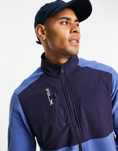 Свитшот в стиле колор блок синего/темно-синего цвета с короткой молнией Polo Ralph Lauren Golf RLX-Голубой