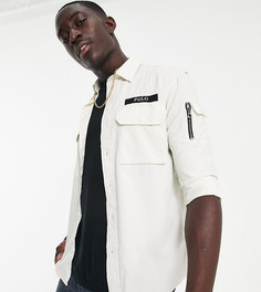 Рубашка навыпуск из ткани рипстоп кремового цвета с принтом логотипа в виде пони на спине из эксклюзивной совместной коллекции Polo Ralph Lauren x ASOS-Белый
