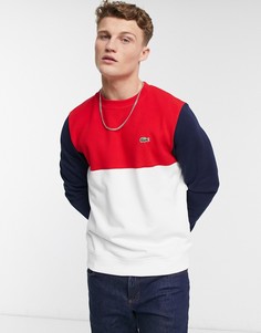 Свитшот в стиле колор-блок с круглым вырезом Lacoste-Многоцветный