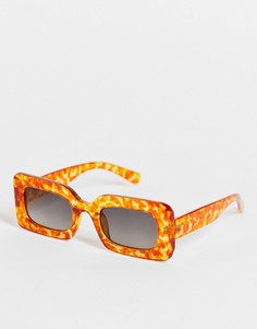 Женские солнцезащитные очки в квадратной оправе рыжего и коричневого цветов AJ Morgan-Коричневый цвет