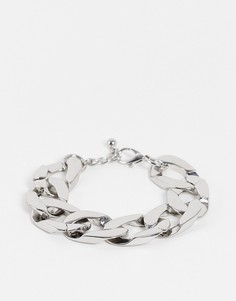 Серебристый массивный браслет-цепочка ASOS DESIGN-Серебряный