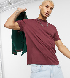 Бордовая свободная футболка из органического хлопка ASOS DESIGN-Красный