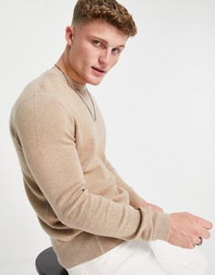 Джемпер с круглым вырезом Calvin Klein Jeans-Светло-бежевый