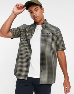 Шалфейно-зеленая рубашка в клетку с короткими рукавами Fred Perry-Зеленый цвет
