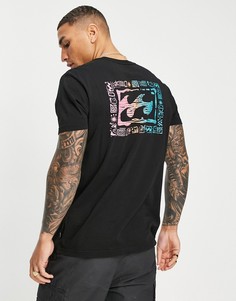 Черная футболка с принтом на спинке Billabong Crayon-Черный цвет