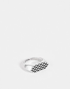 Серебристое кольцо с эмалью Icon Brand-Серебряный