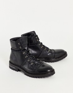 Походные ботинки из черной кожи на шнуровке AllSaints Newton-Черный цвет