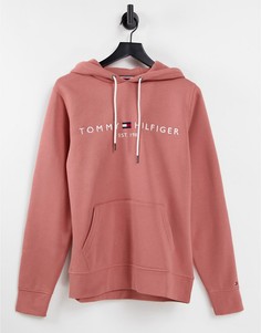 Худи оранжевого цвета с классическим логотипом Tommy Hilfiger-Оранжевый цвет