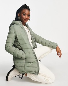 Длинная дутая куртка Brave Soul Grant-Зеленый цвет