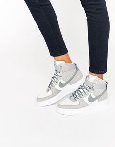 Высокие серые замшевые кроссовки Nike Air Force 1-Серый