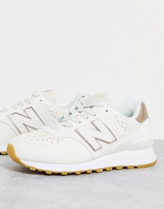 Белые кроссовки New Balance 574-Черный цвет
