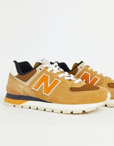 Кроссовки светло-бежевого/коричневого цвета New Balance 574-Коричневый цвет