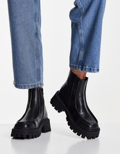 Черные лоферы-ботинки с эффектом змеиной кожи на массивной подошве ASOS DESIGN Anaconda-Черный цвет