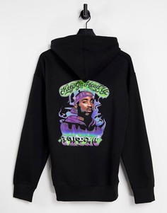 Черное худи в стиле oversized с надписью "Keep Ya Head Up" Tupac-Черный Merch CMT LTD