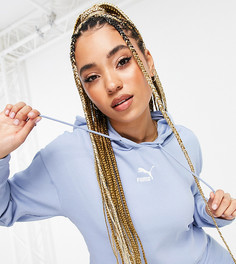 Голубое укороченное худи в рубчик Puma – эксклюзивно для ASOS-Голубой