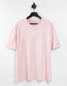 Пастельно-розовая футболка в стиле oversized Puma Classics-Розовый цвет