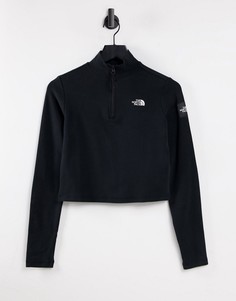 Черный лонгслив с молнией длиной 1/4 The North Face Black Box-Черный цвет