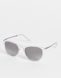 Женские солнцезащитные очки в круглой прозрачной оправе Ray-Ban 0RB4172-Прозрачный