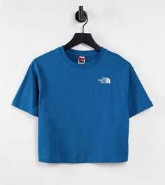 Синяя/белая укороченная футболка The North Face Simple Dome – эксклюзивно для ASOS-Голубой