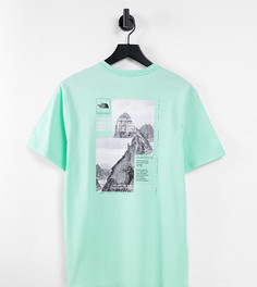 Футболка зеленого/белого цвета The North Face Collage – эксклюзивно для ASOS-Зеленый цвет