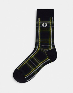 Черные носки в шотландскую клетку тартан Fred Perry Stewart-Черный цвет