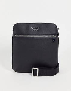 Черная сумка почтальона через плечо Emporio Armani-Черный цвет