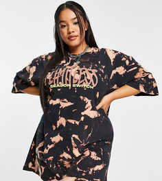 Oversized платье-футболка с эффектом кислотной стирки Public Desire Curve-Разноцветный