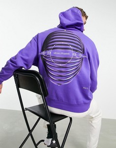 Фиолетовый oversized-худи с мистическими принтами ASOS DESIGN-Фиолетовый цвет