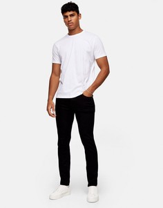 Эластичные черные джинсы скинни Topman-Черный цвет