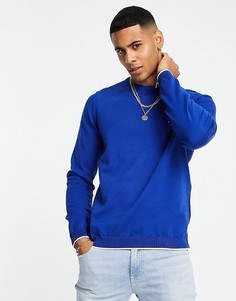 Джемпер с круглым вырезом и логотипом BOSS Athleisure Riston-Голубой