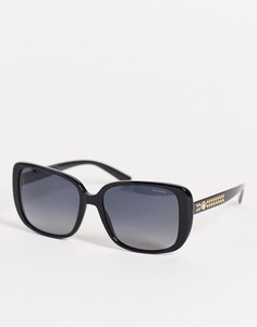 Женские большие солнцезащитные очки в черной квадратной оправе Versace 0VE4357-Черный цвет