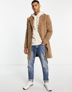 Бежевое пальто River Island-Коричневый цвет