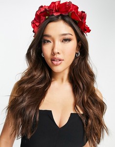 Красная повязка на голову с цветочной отделкой ASOS DESIGN Halloween-Красный