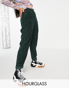 Свободные вельветовые джинсы зеленого цвета с завышенной талией в винтажном стиле ASOS DESIGN Hourglass-Зеленый цвет