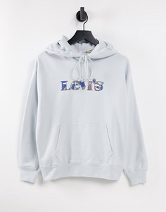 Бледно-синий худи с графическим логотипом Levis-Голубой Levis®