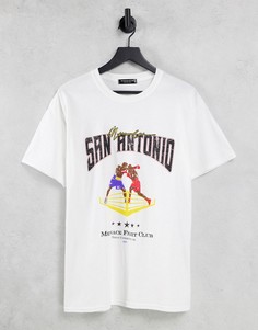 Белая футболка с принтом "San Antonio" Mennace-Белый