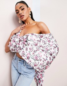Топ с бантом и цветочным принтом ASOS LUXE Ultimate-Разноцветный