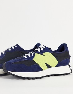 Черно-желтые кроссовки New Balance 327-Черный цвет