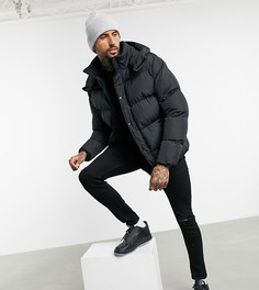 Черный пуховик из переработанного материала со съемным капюшоном ASOS DESIGN Recycled-Черный цвет