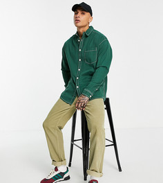 Джинсовая oversized-рубашка зеленого цвета в стиле 90-х ASOS DESIGN-Зеленый цвет