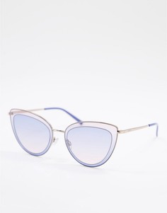 Солнцезащитные очки в прозрачно-фиолетовой оправе «кошачий глаз» M Missoni-Голубой