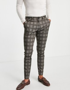 Темно-серые брюки в клетку Jack & Jones Intelligence-Серый