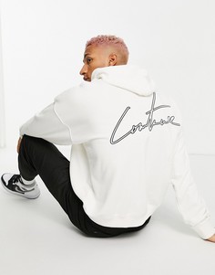 Бежево-белый худи свободного кроя The Couture Club Outline
