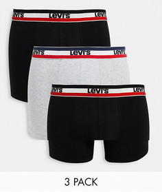 Набор из 3 боксеров-брифов с логотипом черного и серого цветов Levis Sportswear-Черный цвет Levis®