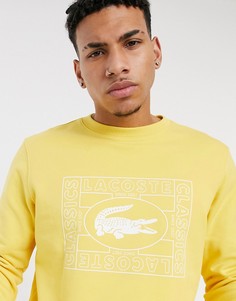 Флисовый свитшот в стиле колор-блок с круглым вырезом Lacoste-Желтый