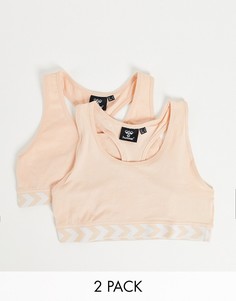 Набор из 2 розовых бралеттов с логотипом Hummel-Розовый цвет