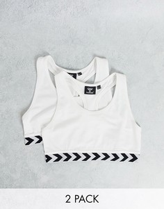 Набор из 2 белых бралеттов с логотипом Hummel-Белый